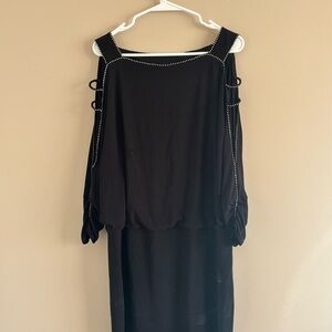 Elegant Black Cold Shoulder Dress